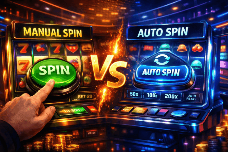 Perbandingan teknik spin manual dan auto spin pada permainan slot online